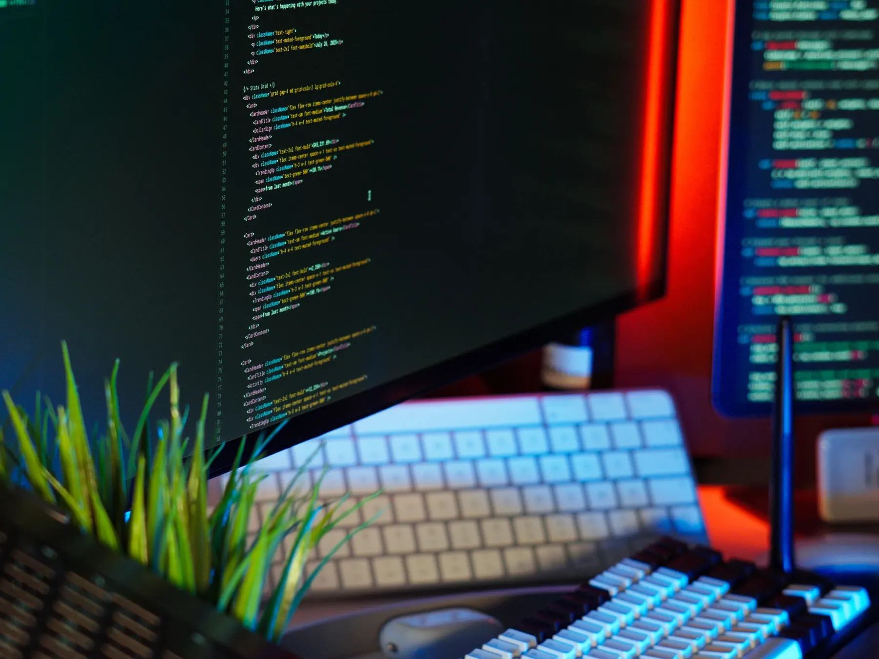Ekran z programowania strony internetowej